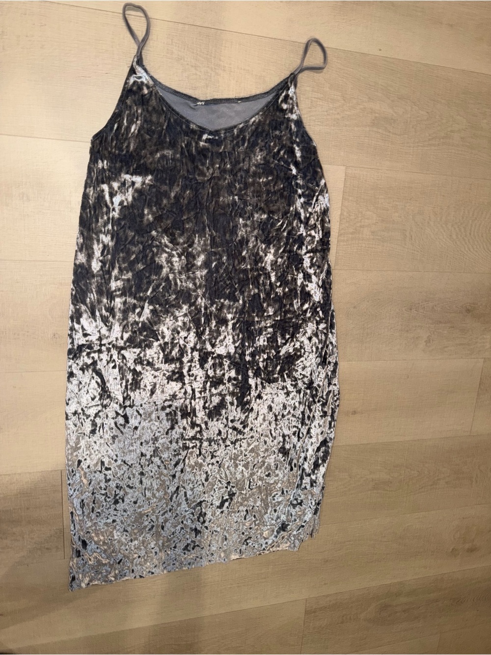 Velvet blue Slip dress- Gray / Silver